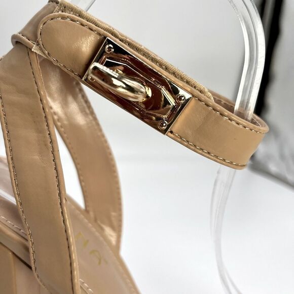 NUDE FAUX LEATHER PLATFORM SANDAL - Picture 2 of 6